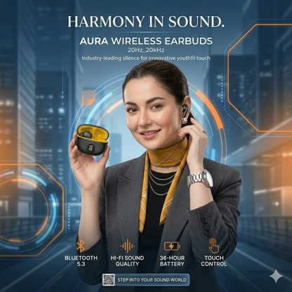 TWS Wireless Earbuds with LED Battery Display –HD Stereo Sound, Touch Control, Long Playtime