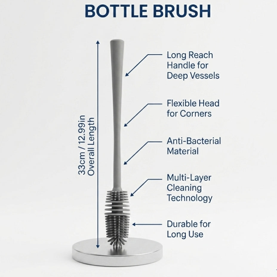 360° Silicone Cleaning Brush – Perfect for Bottles, Cups & Kitchen Tools