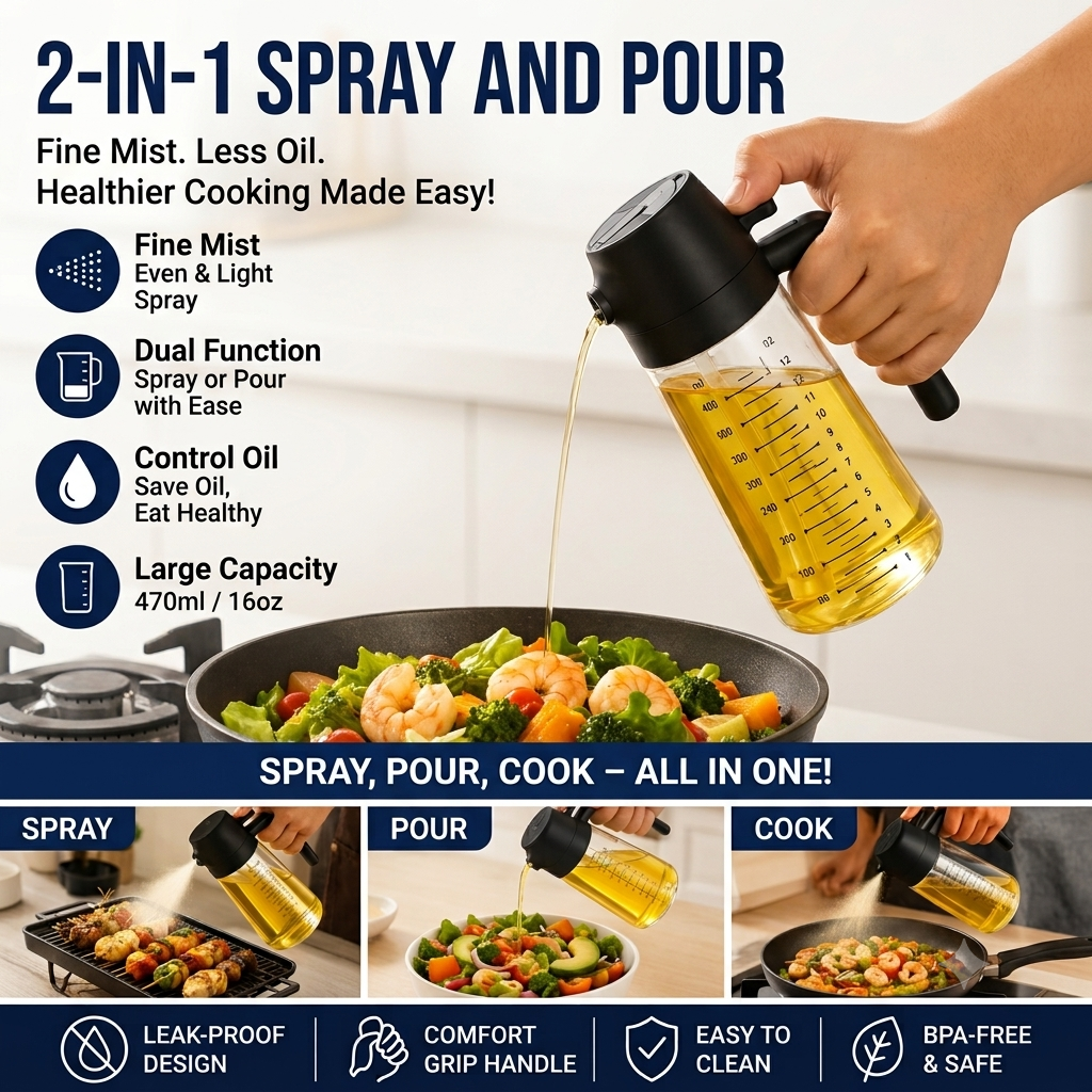 2-in-1 Oil Spray Bottle