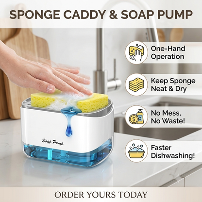 2-in-1 Perimum Soap Dispenser & Sponge Holder