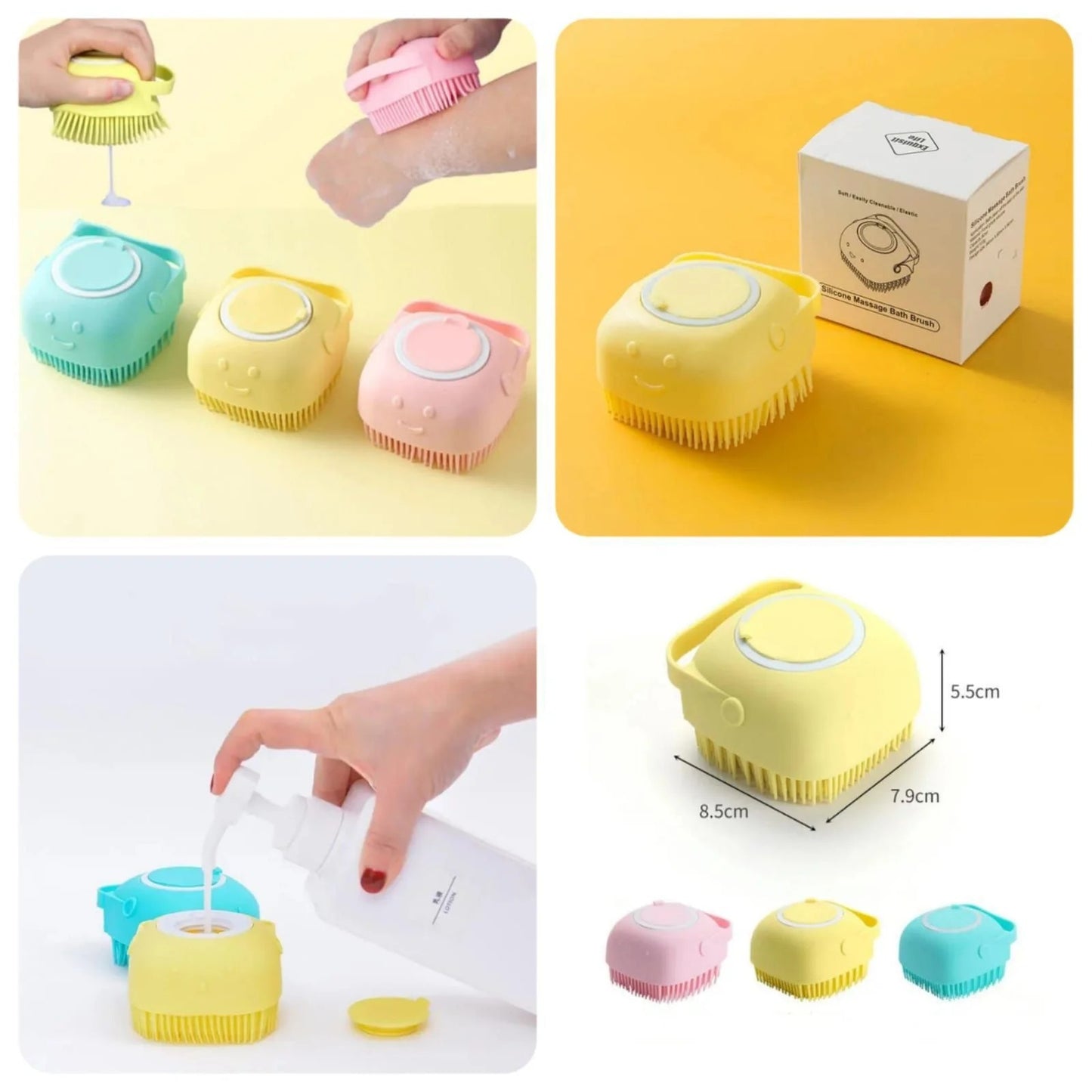 2 in 1 Bath & Body Cleaning Bundle–Silicone Scrubber Set