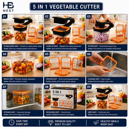 5-in-1 Vegetable Cutter & Chopper