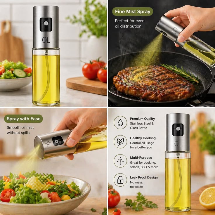 Stainless Steel Oil Spray Bottle