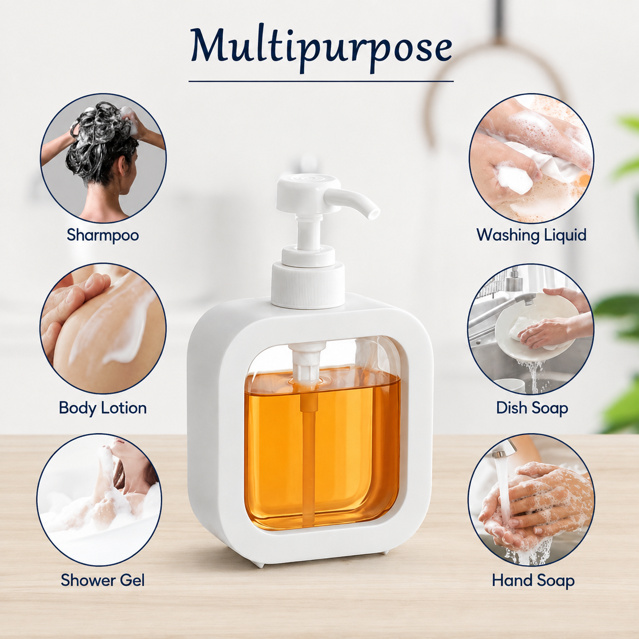 Premium 300ml Multi-Purpose Liquid Dispenser – Easy Press Pump