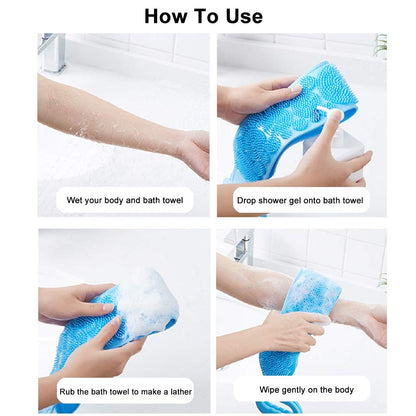 2 in 1 Bath & Body Cleaning Bundle–Silicone Scrubber Set