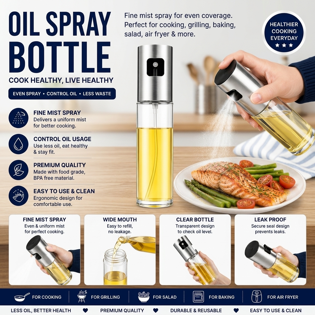 Stainless Steel Oil Spray Bottle