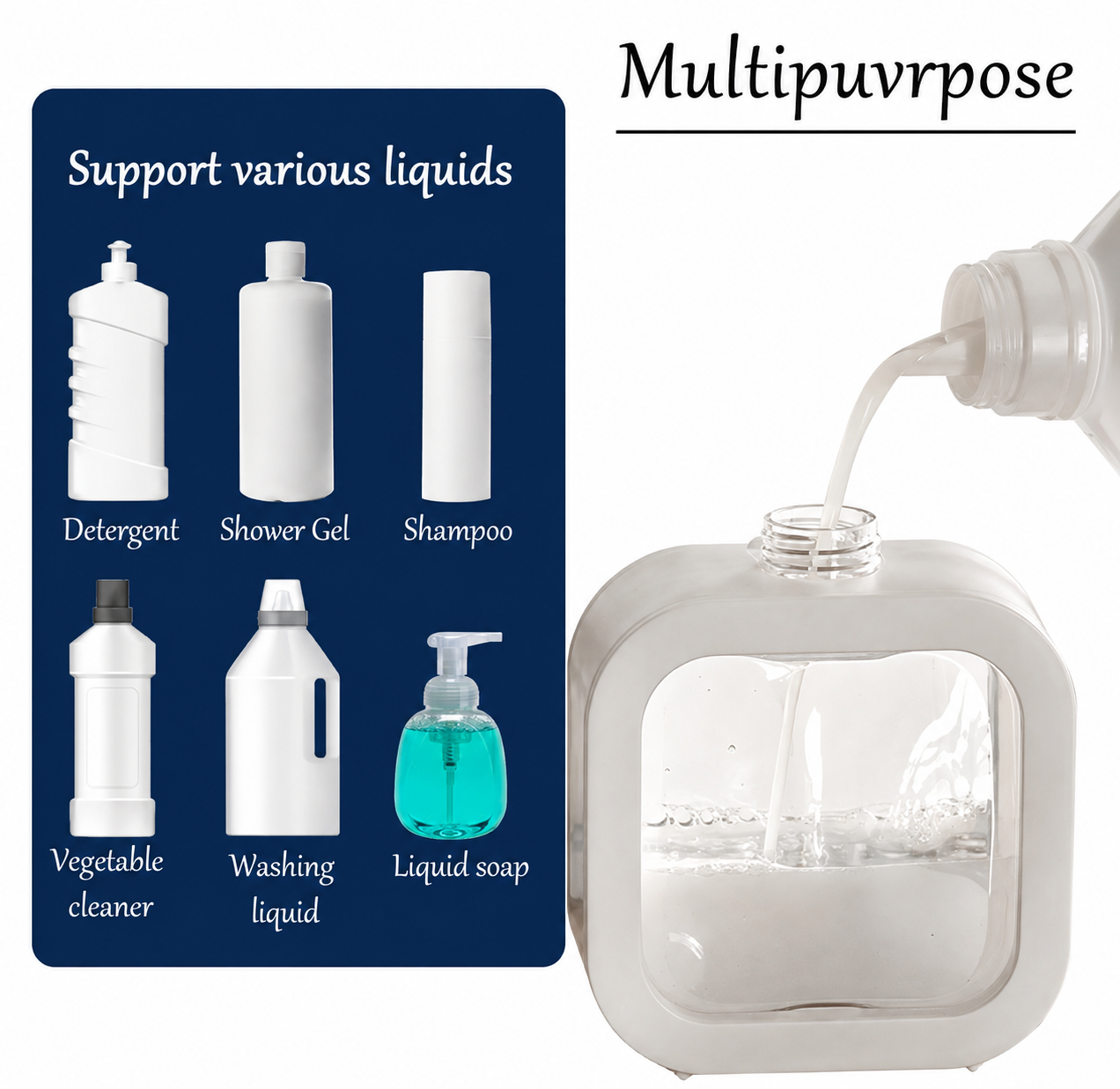 Premium 300ml Multi-Purpose Liquid Dispenser – Easy Press Pump